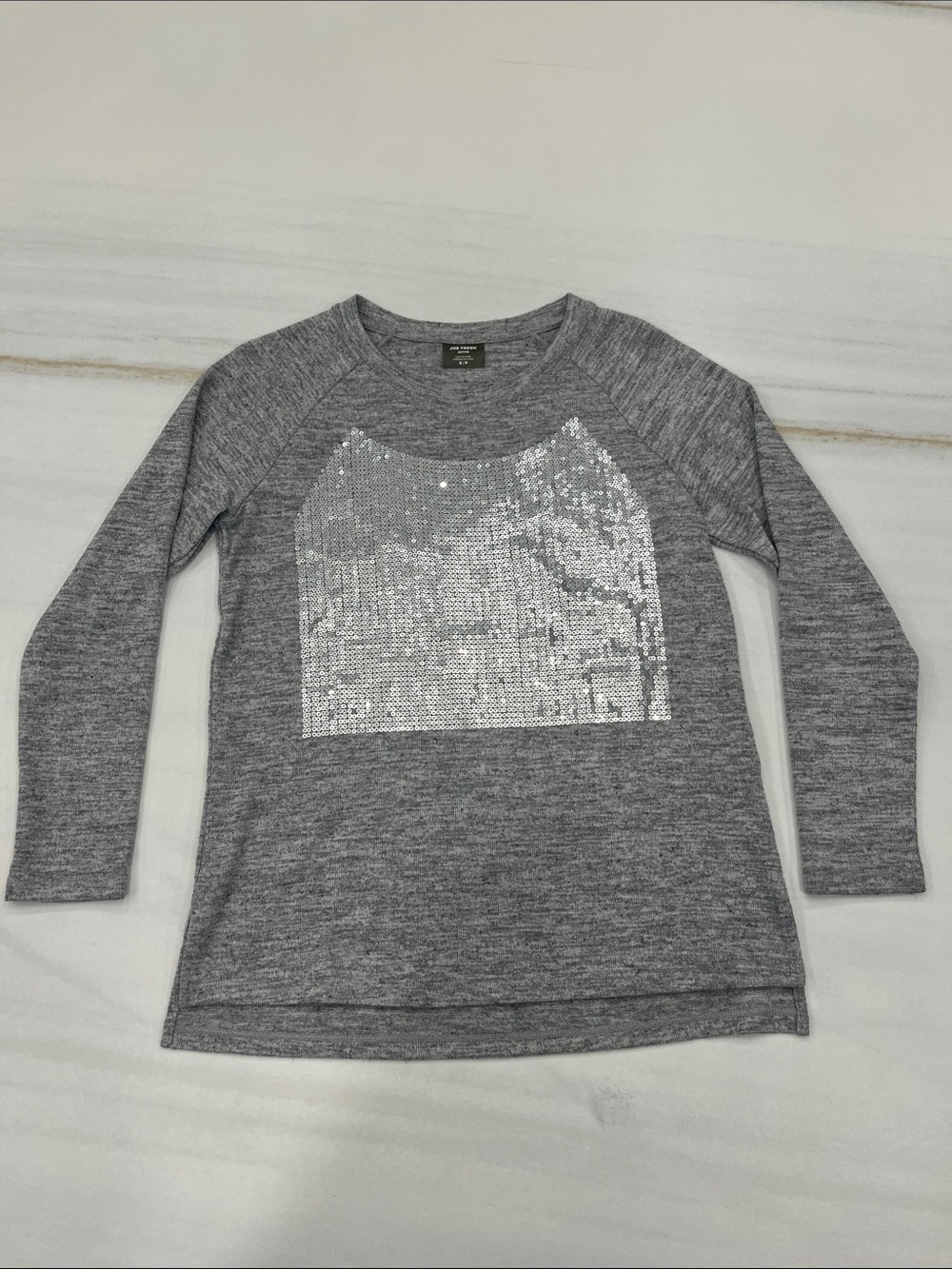 Joe Fresh Gray Heather Sequin Front Pullover